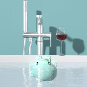 Adorable Cartoon Mint Green Octopus Bathtub Overflow Drain Cover for More Water